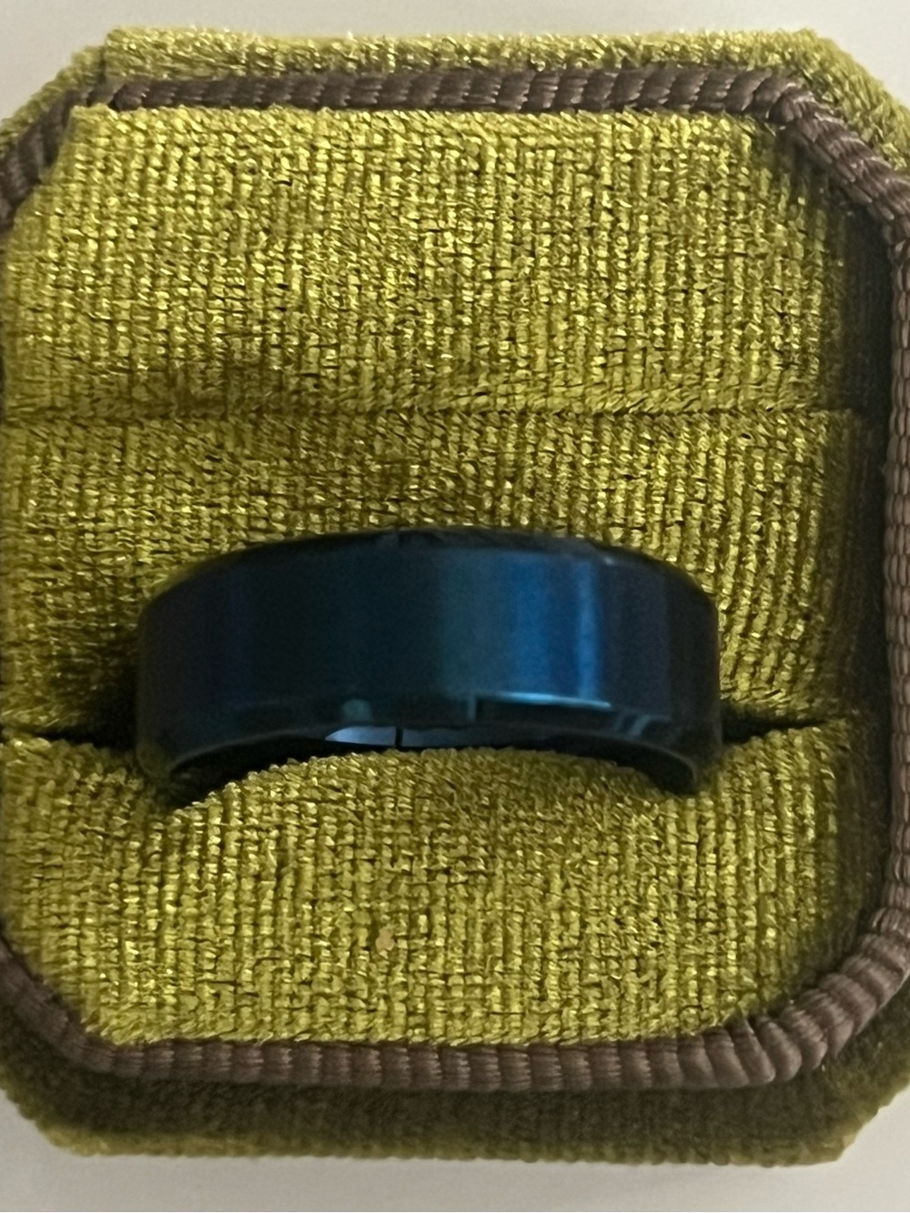 Classic/Sleek Design Titanium Steel Cobalt Blue Polished Finish 8mm Band Size 11
